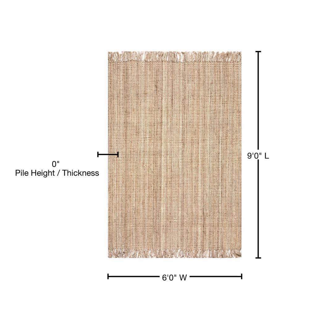 nuLOOM Daniela Chunky Jute Natural 6' x 9' Farmhouse Area Rug