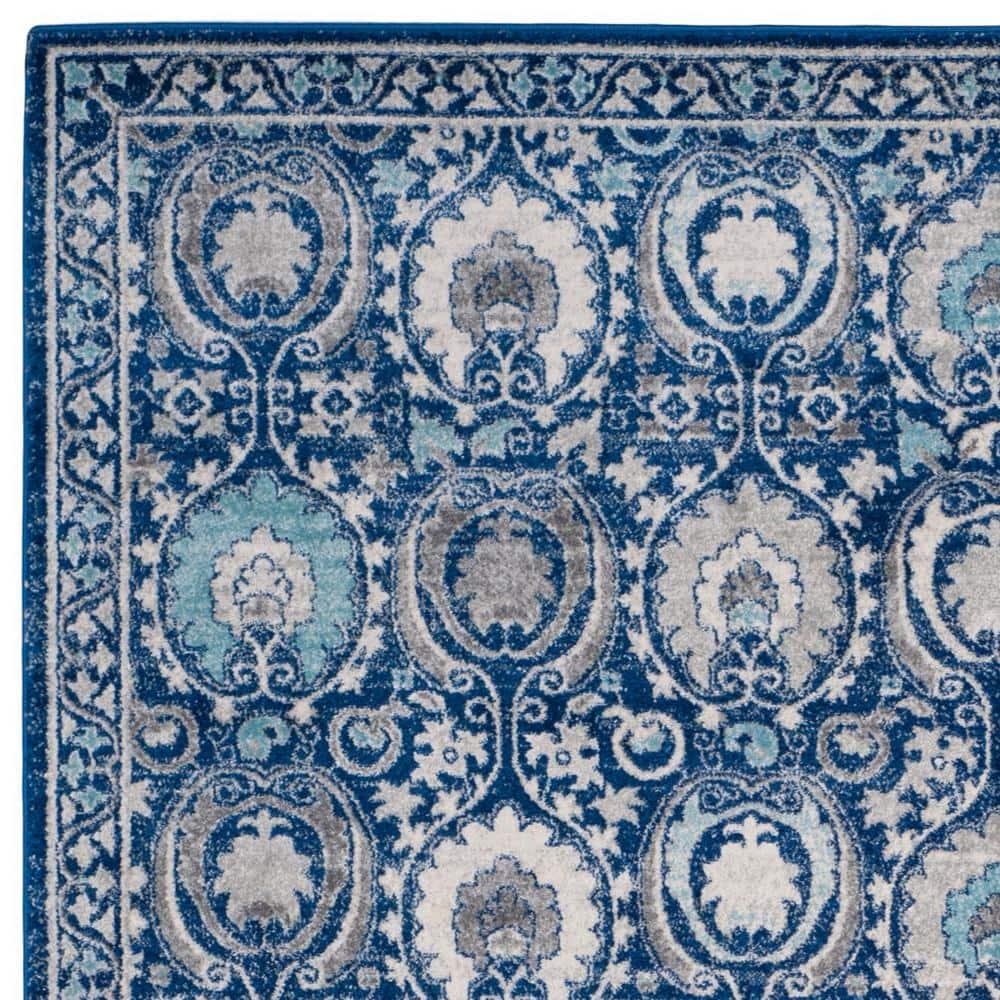 Evoke EVK251 Power Loomed Area Rug - Blue/Ivory - 8'x10' - Safavieh.