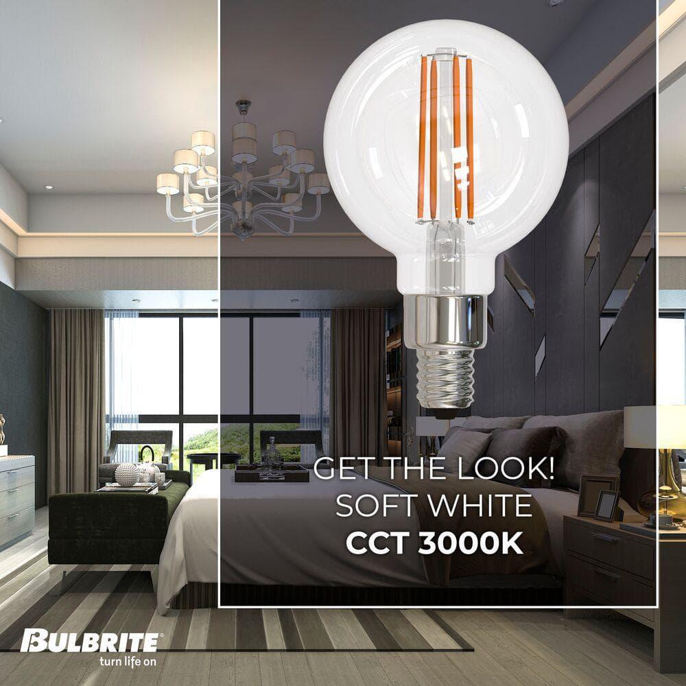 LED Filament Pack of (4) 6.5 Watt Dimmable B11 Light Bulbs with Candelabra (E12) Base