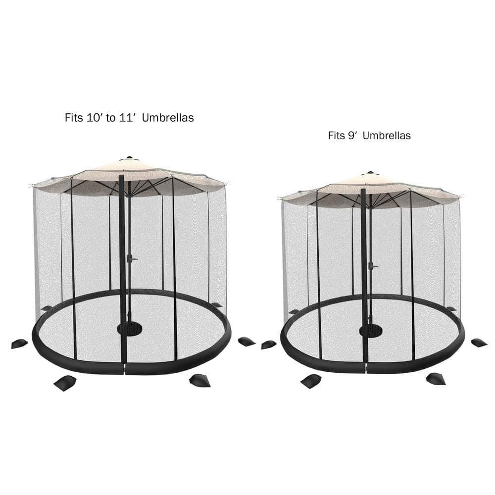 Pure Garden Mosquito Net for 9ft Patio Umbrellas with Weighted Bottom