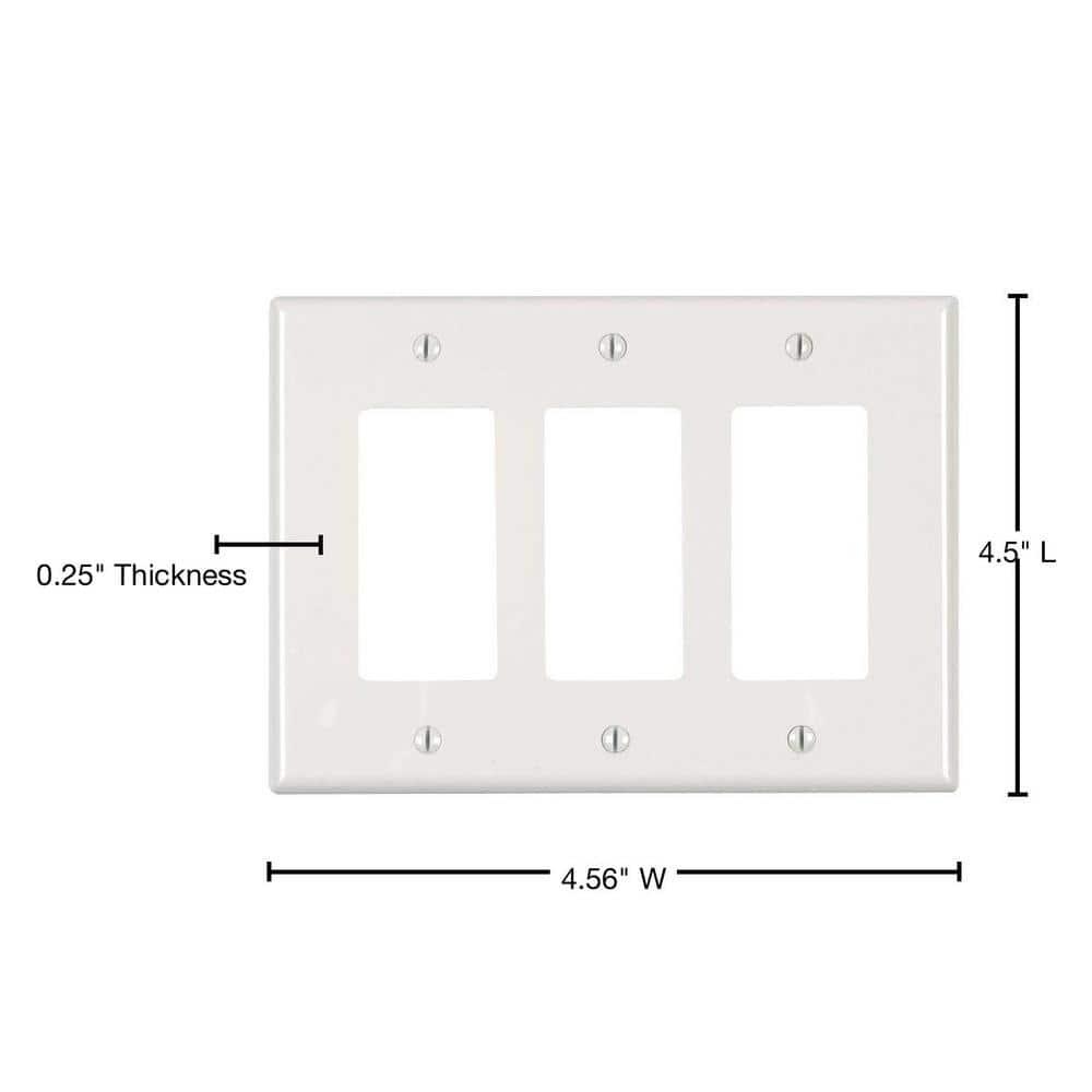 Leviton No Subject 3 - Gang Toggle Light Switch Standard Wall Plate
