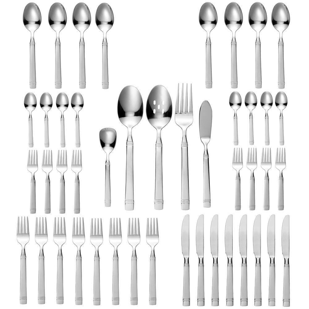 Lorren Home Trends Lorren Home Trends 45 Piece Stainless Steel Flatware Set, Service for 8, Dishwasher Safe