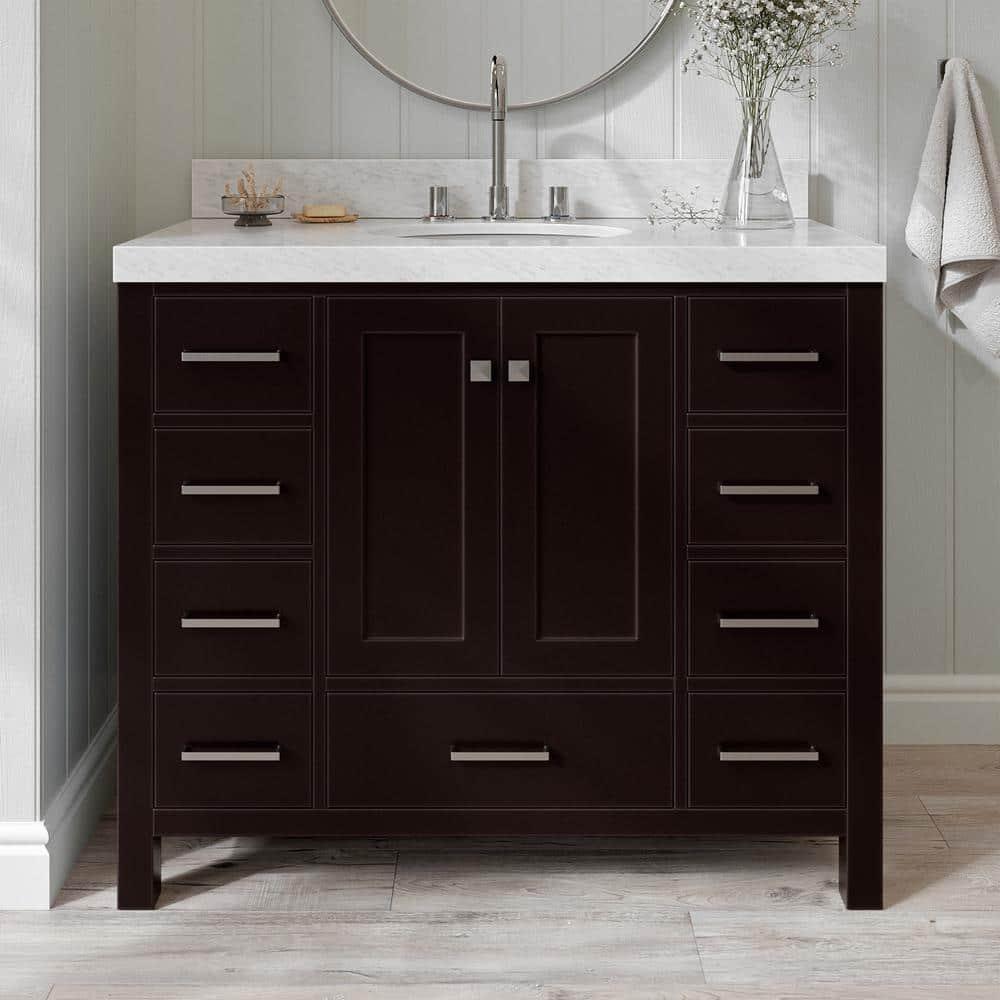 Cambridge 42'' Single Bathroom Vanity with Carrara Marble Top