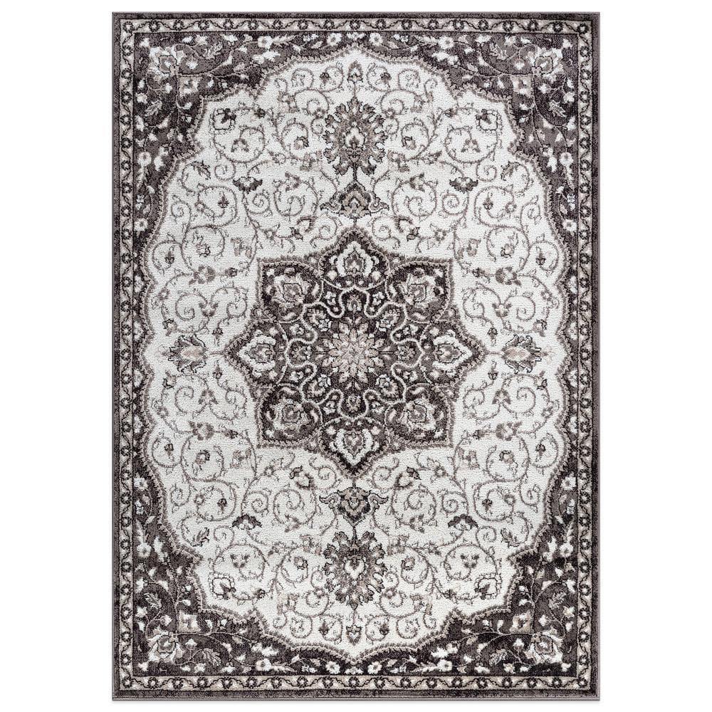 World Rug Gallery Traditional Medallion Area Rug - BROWN 7' 10" x 10'