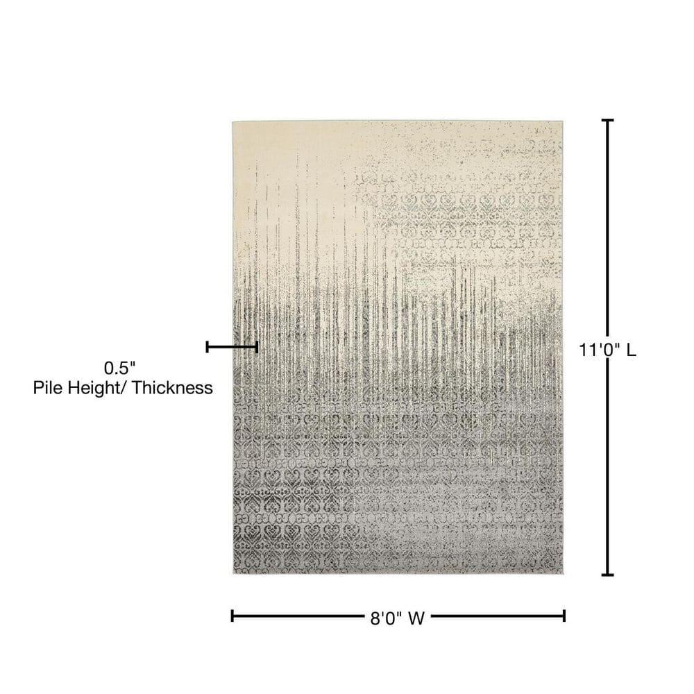 Unique Loom Del Mar Collection Area Rug - Jennifer (8'  x 11' Rectangle Gray/Black)