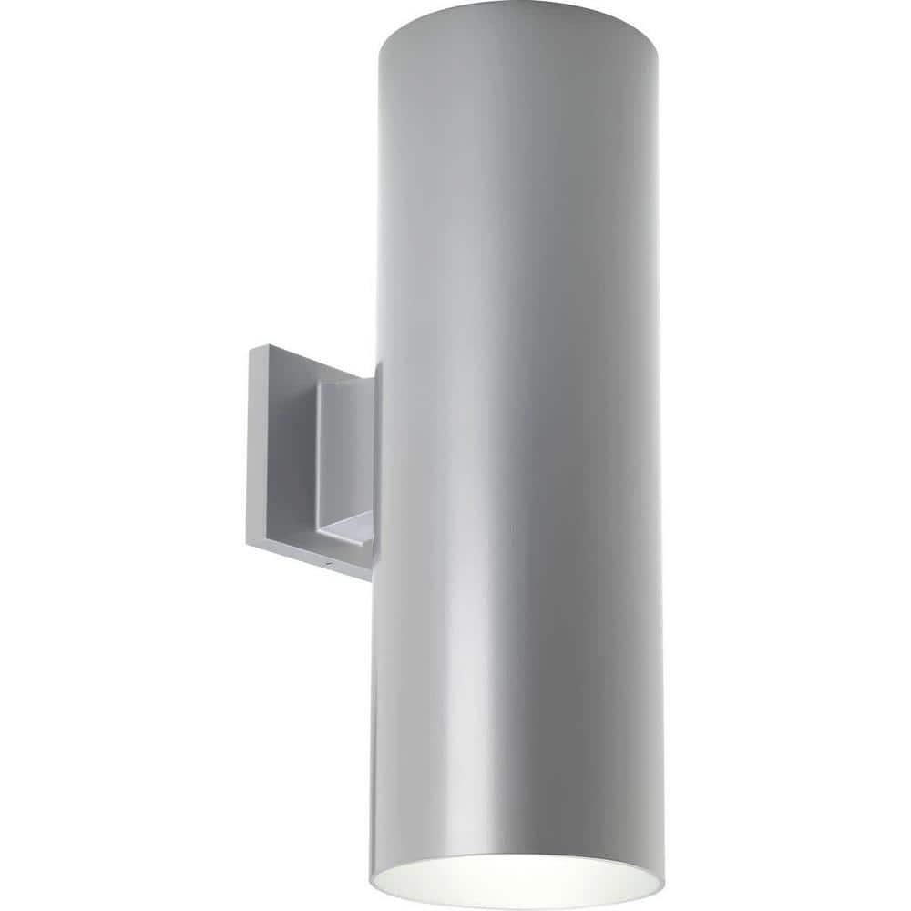 Progress Lighting, Cylinders Collection, 2-Light Wall Light, Metallic Gray, Aluminum, Antique Bronze Shade