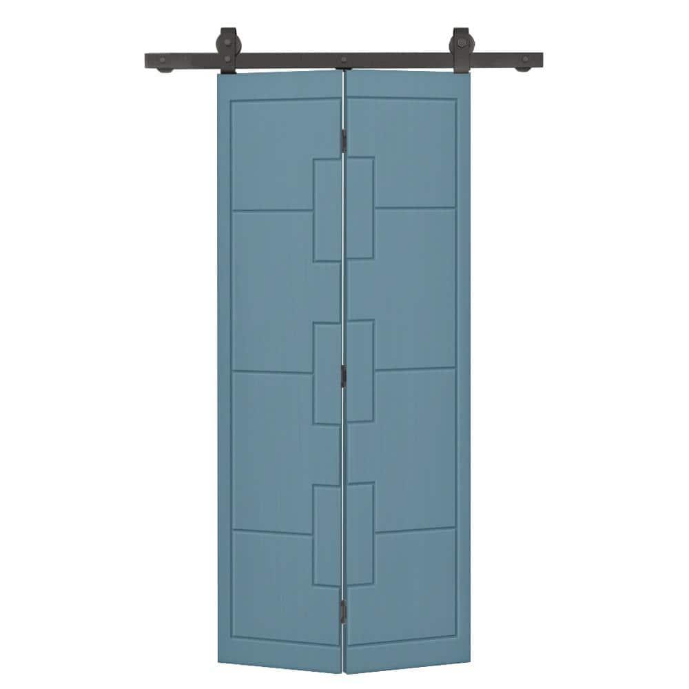 Calhome Modern Bi-Fold Barn Door with Sliding Hardware Kit