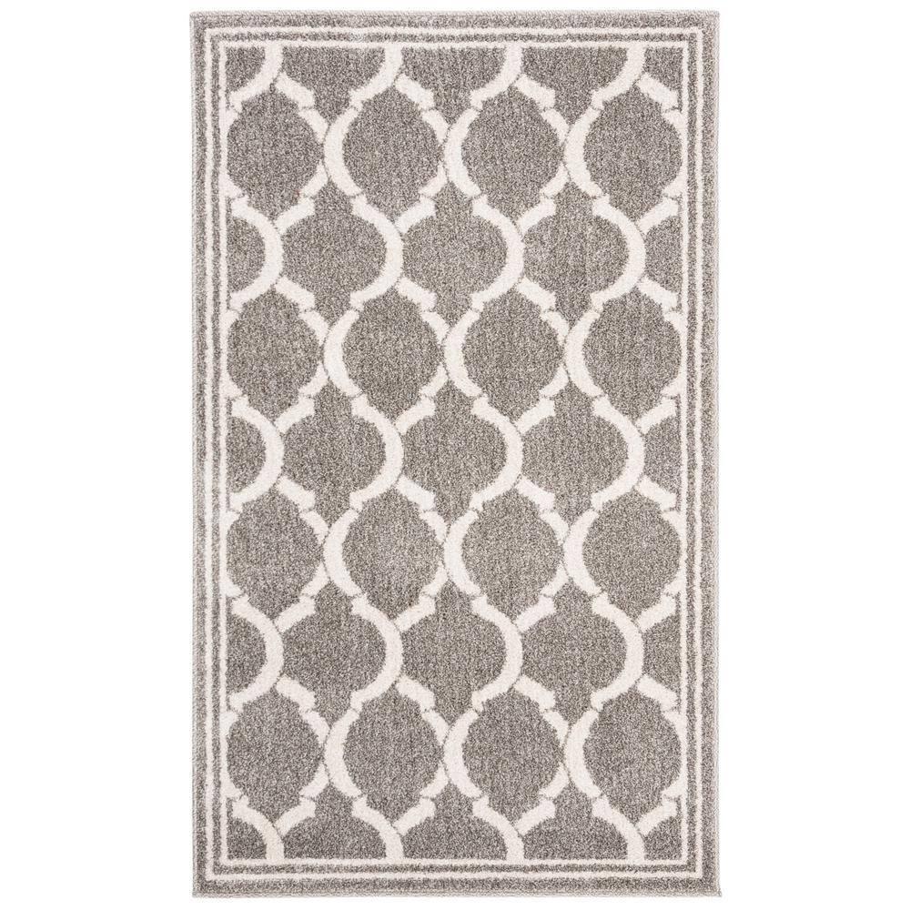 Amherst AMT415 Power Loomed Indoor Accent Rug - Dark Grey/Beige - 3'x5' - Safavieh