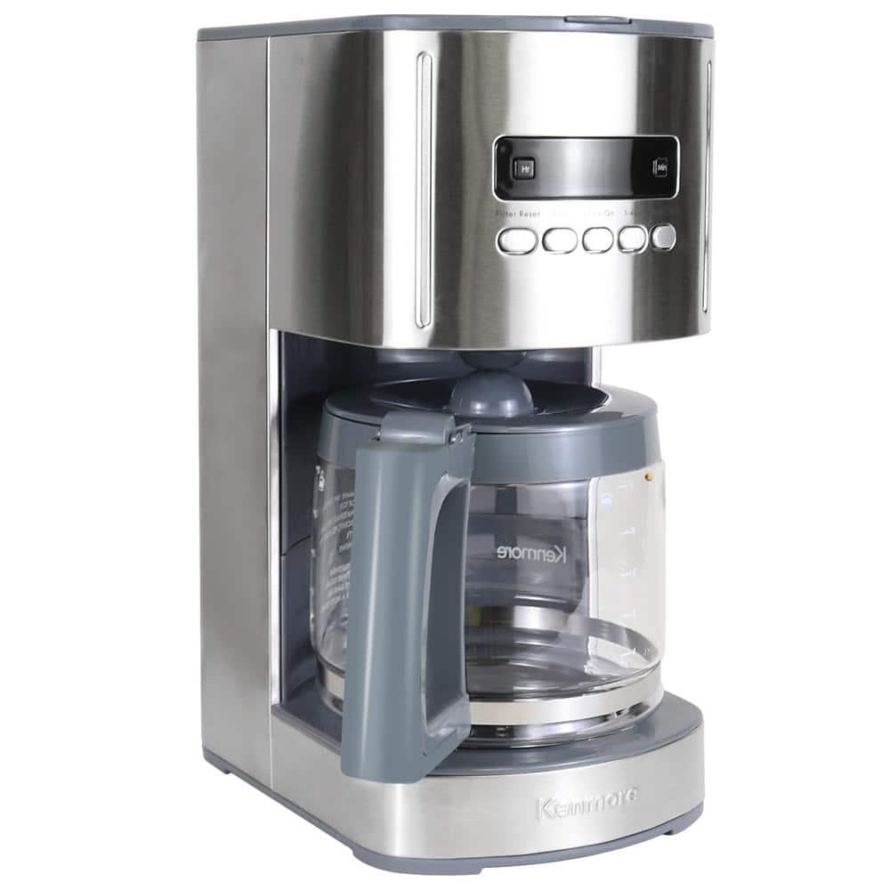 Kenmore Kenmore 12 Cup Programmable Coffee Maker, Stainless Steel, with Reusable Filter KKCM12S