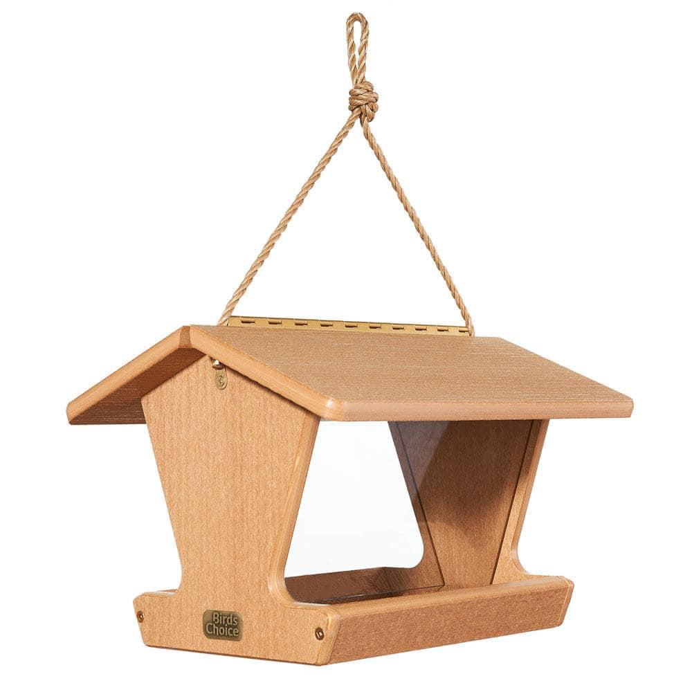 Birds Choice Hopper Bird Feeder Spruce Creek Collection in Brazilian Walnut Recycled Plastic