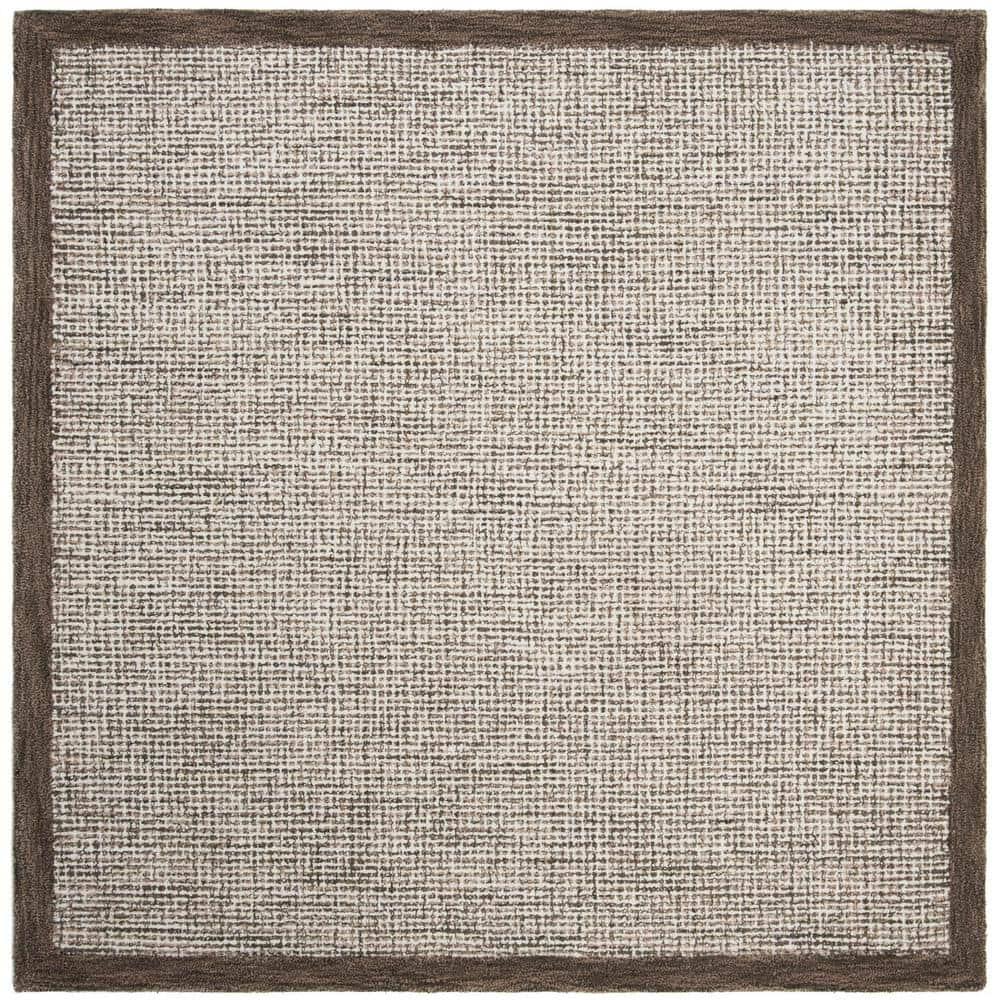 Abstract ABT220 Handmade Indoor Area Rug - Brown/Ivory - 6'x6' - Safavieh