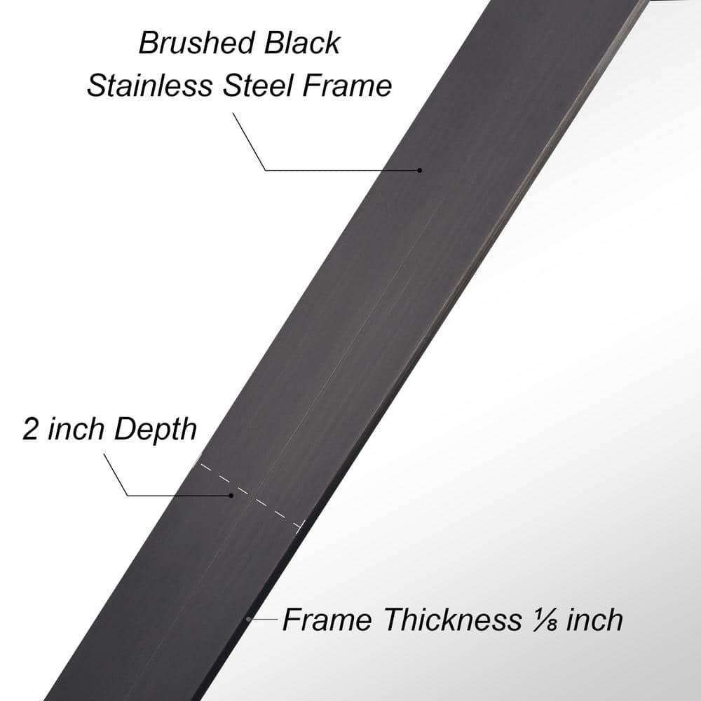 Ultra Brushed Black Stainless Steel rectangular Wall Mirror