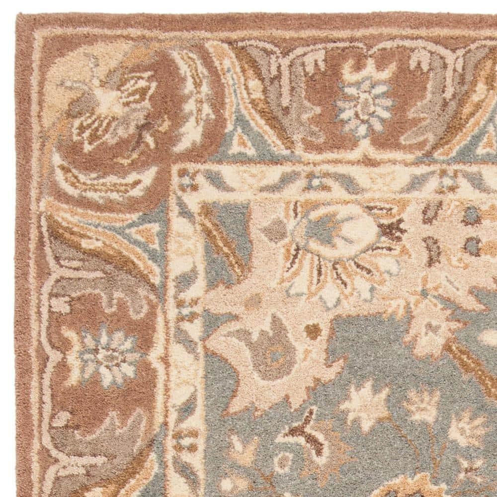 Anatolia AN558 Hand Tufted Indoor Area Rug - Teal/Camel - 6'x9' - Safavieh