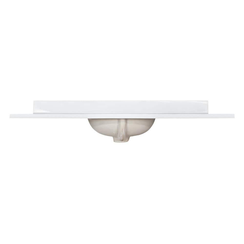 Cultured Marble Widespread Vanity Top – 49-Inch Single Bowl Sink 8-Inch Widespread with Integrated Backsplash – Reinforced Packaging – Solid White, Design House, 586388