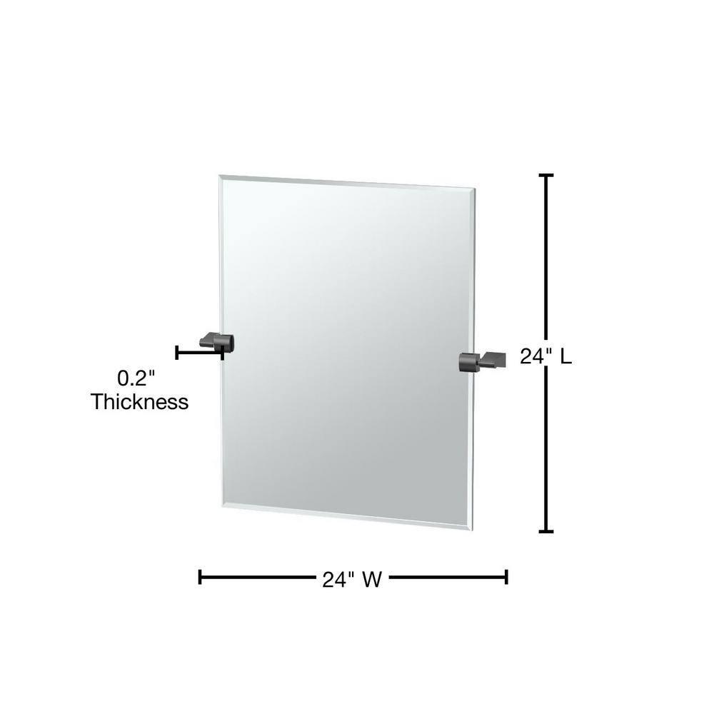 Bleu Frameless Rectangle Wall Mirror | Pivoting Bathroom Vanity Mirror