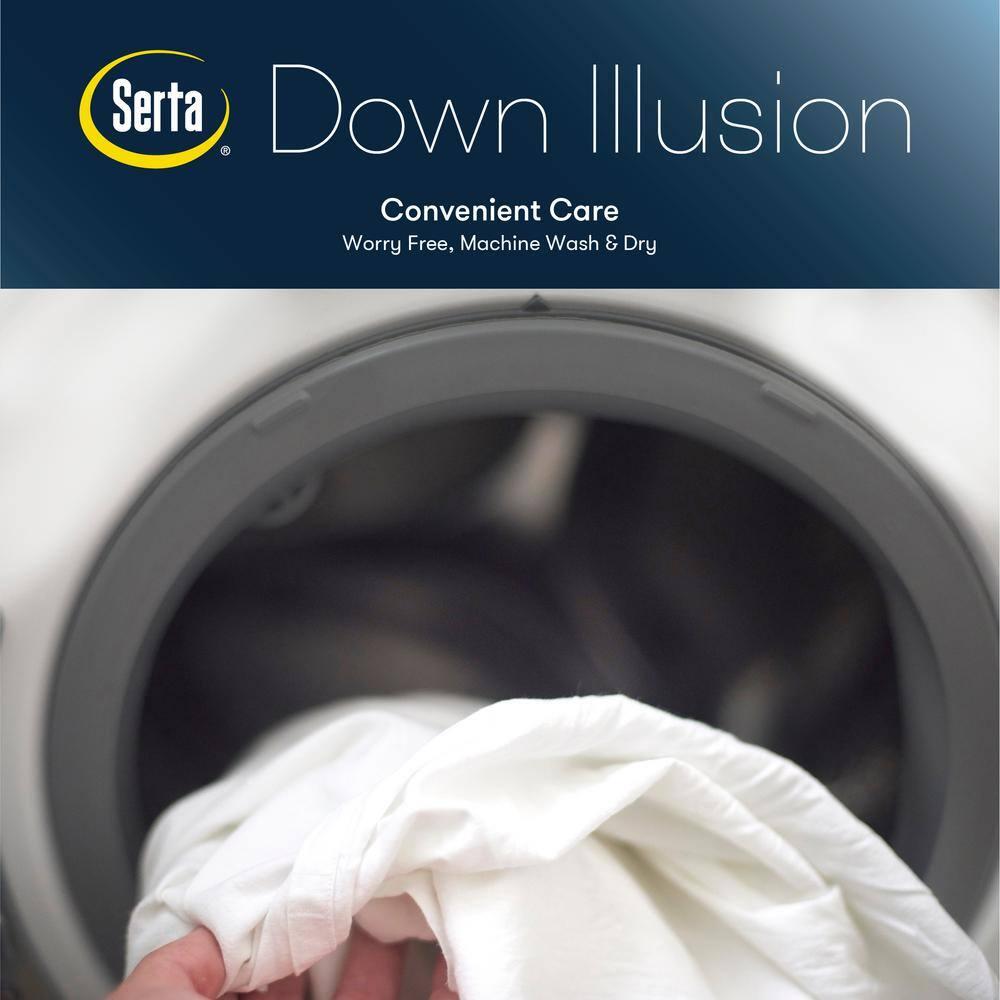 Queen Down Illusion Extra Warmth Down Alternative Comforter - Serta: Hypoallergenic, 300 Thread Count, Machine Washable