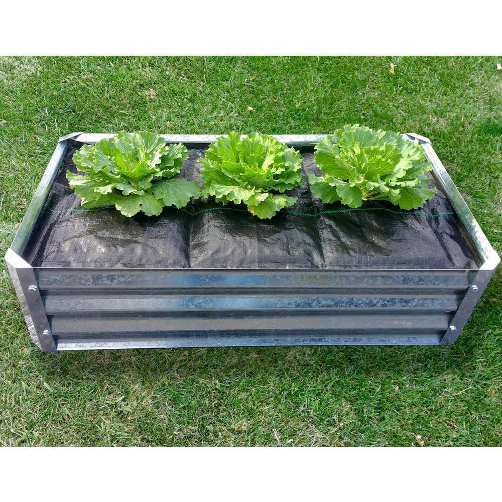 EarthMark MGB-L022 Bajo Series Cama de Jardín Elevada de Metal Galvanizado Rectangular de 22 x 40 x 10 Pulgadas