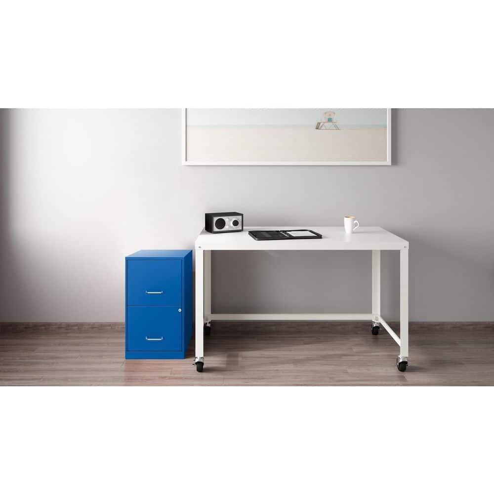 Space Solutions 18" 2 Drawer Metal File Cabinet Classic Blue