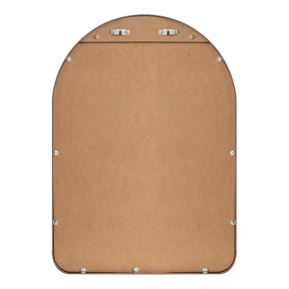 Kate and Laurel Zayda Metal Arch Mirror, 20x28, Walnut Brown