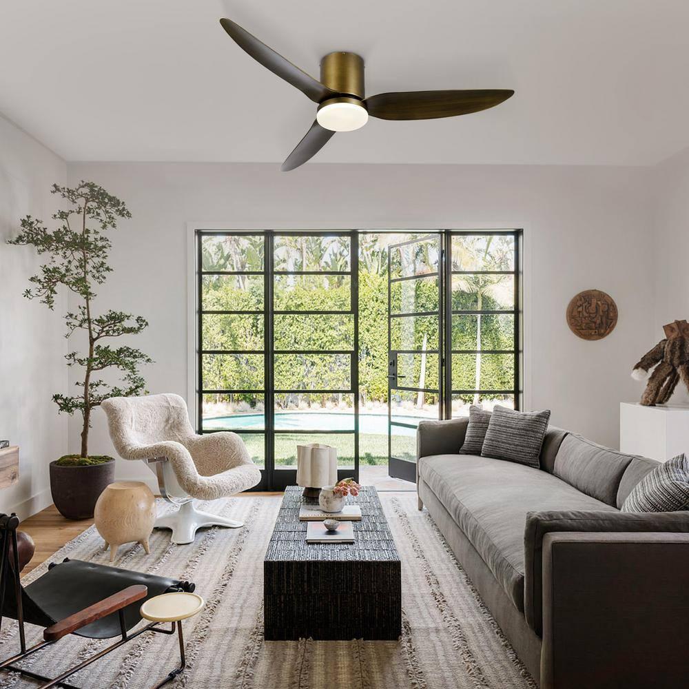 52" 3 Blade Smart Ceiling Fan with Dimmable Light Kit & Remote Bronze