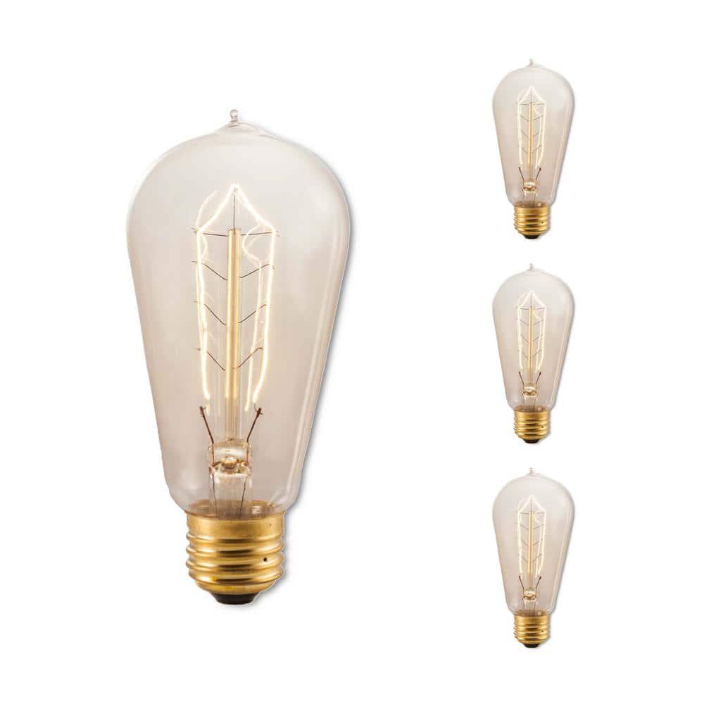 40 Watt Dimmable Amber ST18 Nostalgic Hairpin Incandescent Light Bulbs with Medium (E26) Base