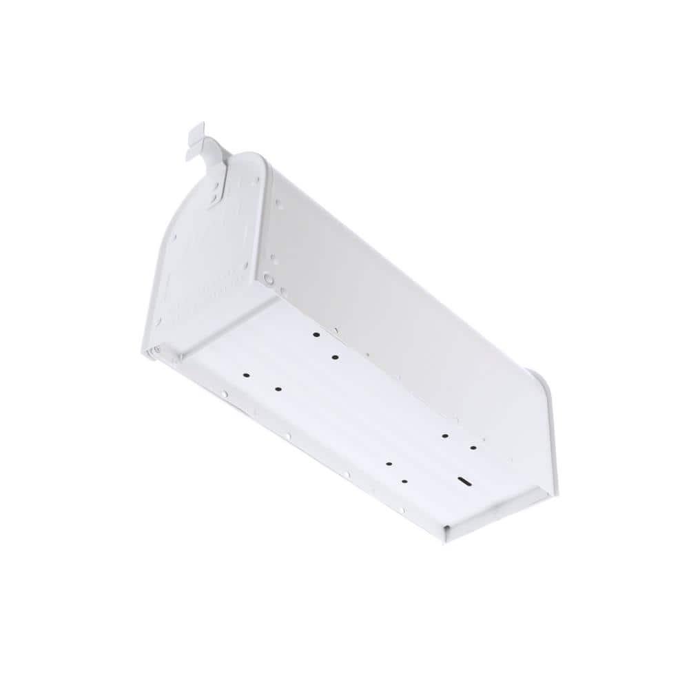 Medium White Aluminum Post Mount Mailbox
