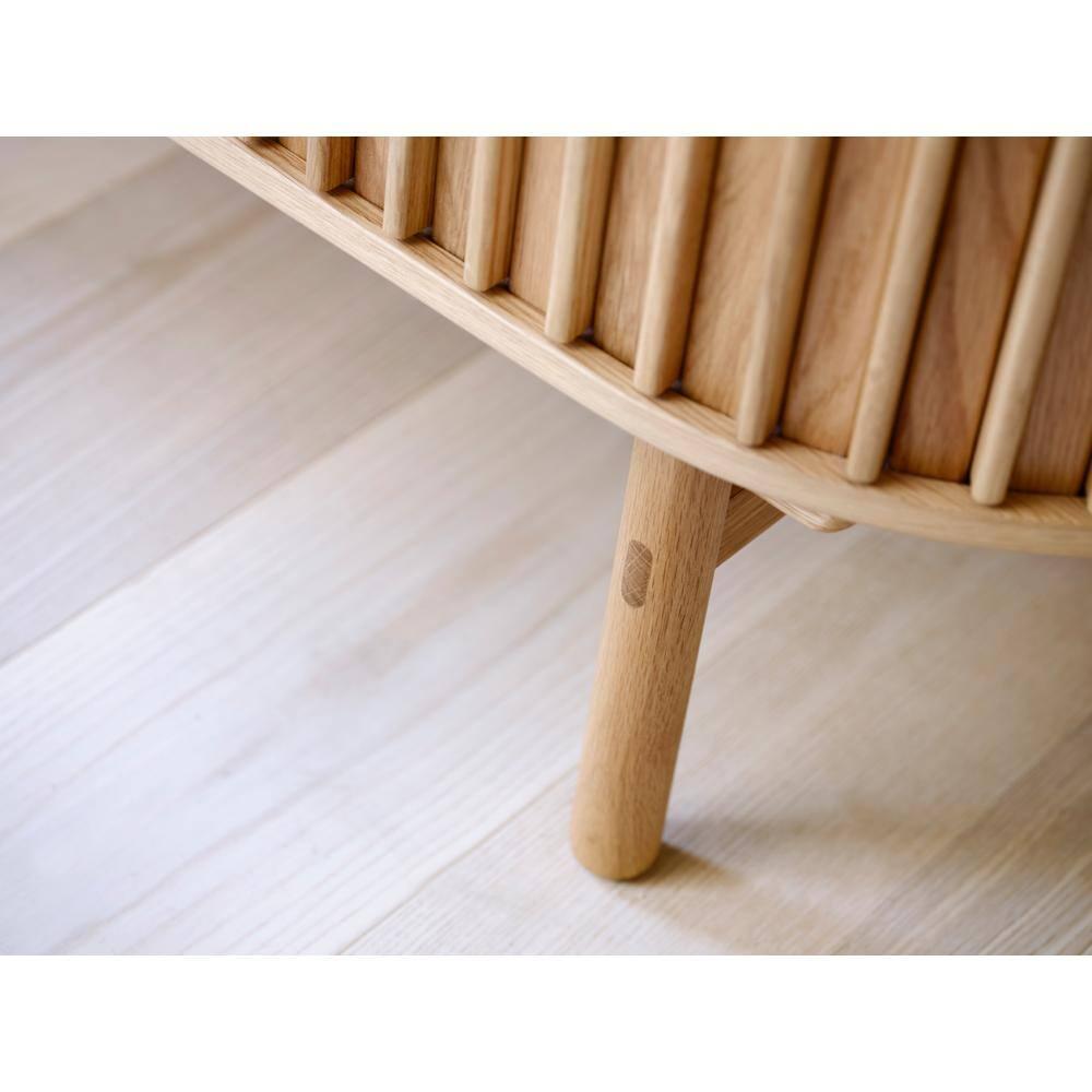 Unique Furniture Rounded Sliding Door Sideboard 63"W in Natural Oak