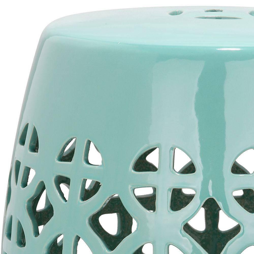 Circle Lattice Garden Stool - Indoor/Outdoor - ACS4508 - Blue - Safavieh