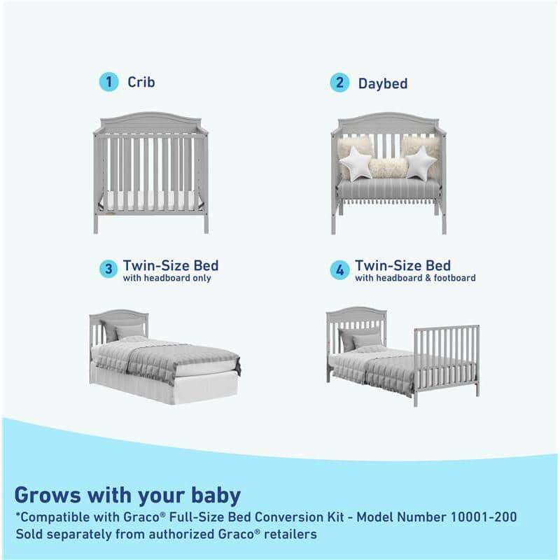 Graco Stella 4-in-1 Mini Convertible Crib with Mattress