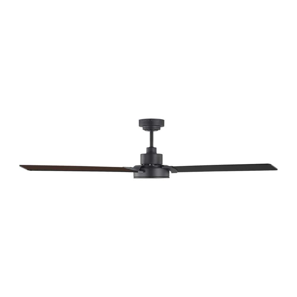 Midnight Black 58" Ceiling Fan with Reversible Blades and Remote