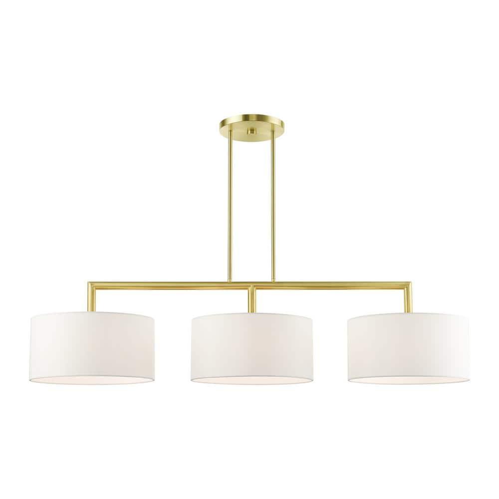 Livex Lighting Meridian 3 - Light Chandelier in  Satin Brass