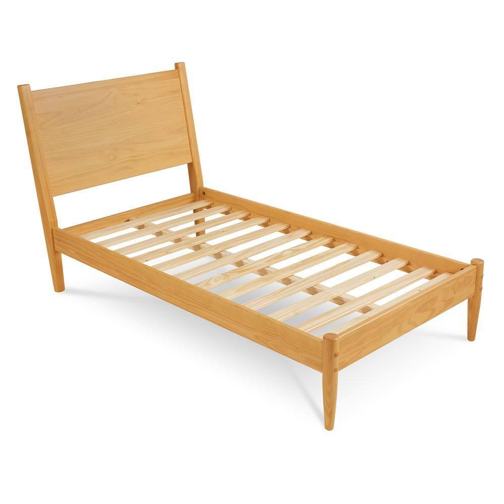 Maykoosh Farmhouse Fresh Mid-Century Bed - Twin Size - Scandinavian Oak Finish