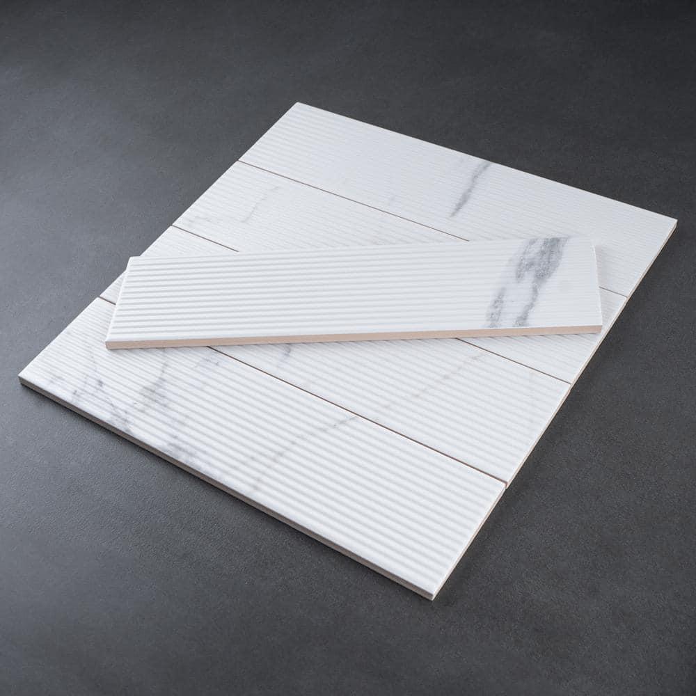 Supreme Tile Paloma Calacatta 2.95 in. X 11.81 in. Ceramic Subway Wall Tile