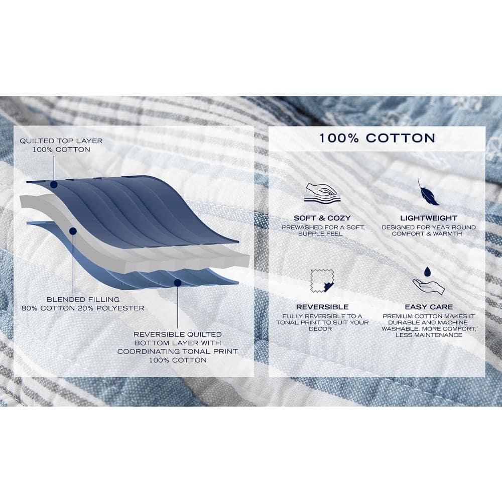 Nautica Nautica Ridgeport Cotton Reversible Quilt Set