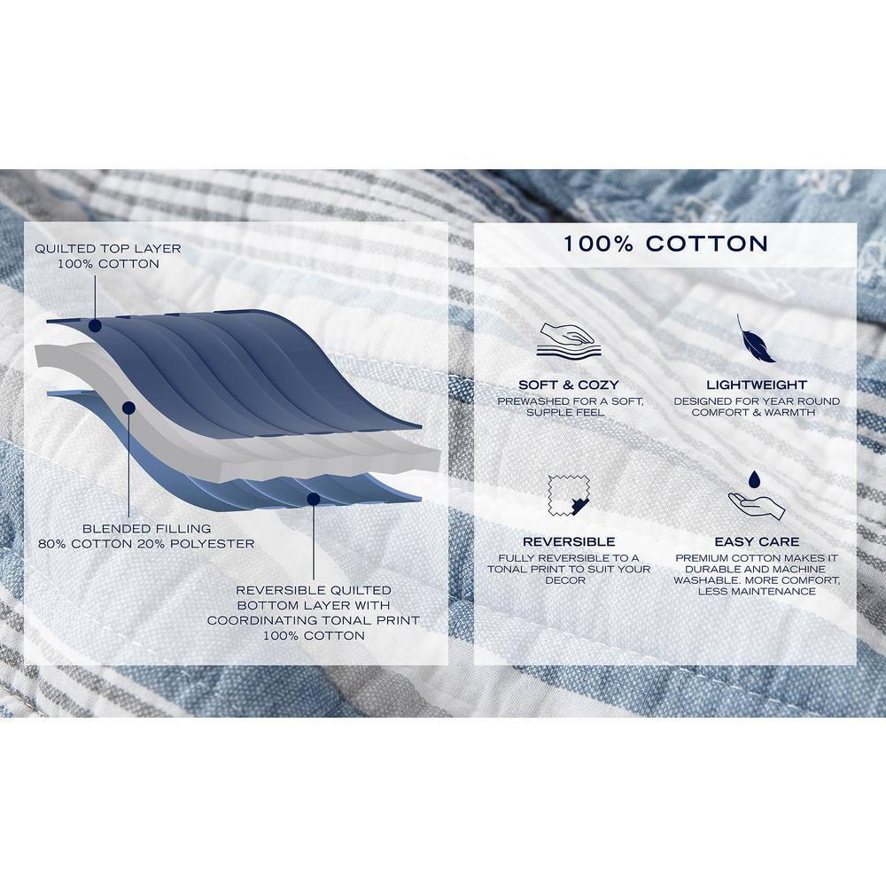 Nautica Nautica Ridgeport Cotton Reversible Quilt Set