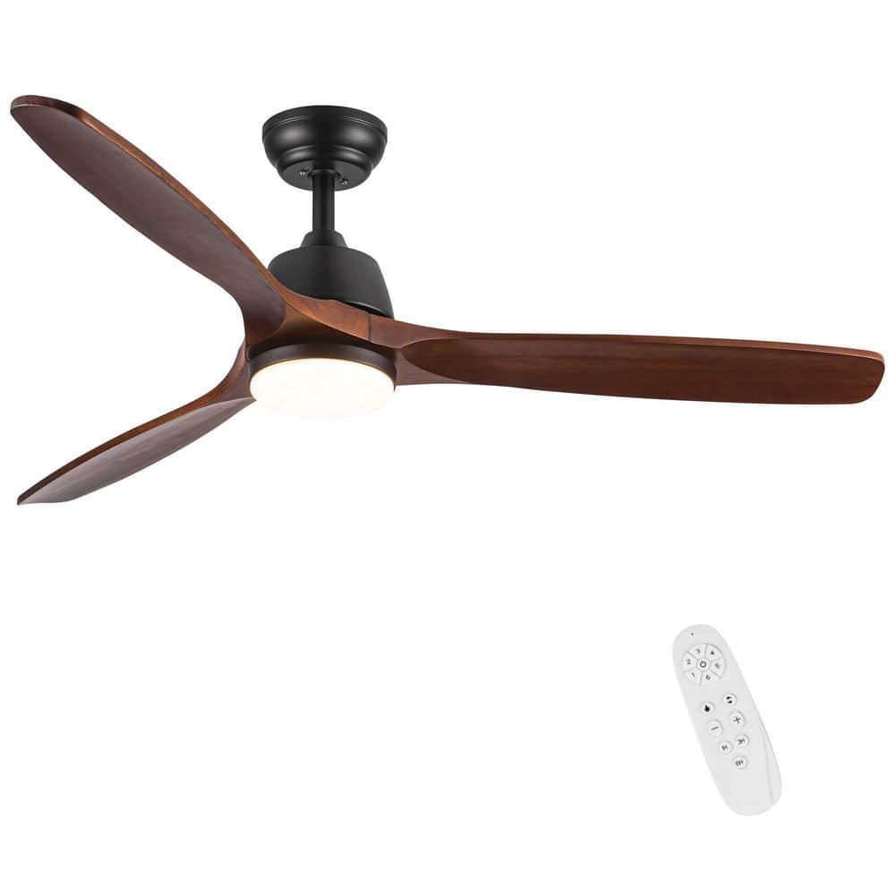 Auravista 52 In. Indoor Medium Red Oak Ceiling Fan With LED Light Bulbs And Remote Control