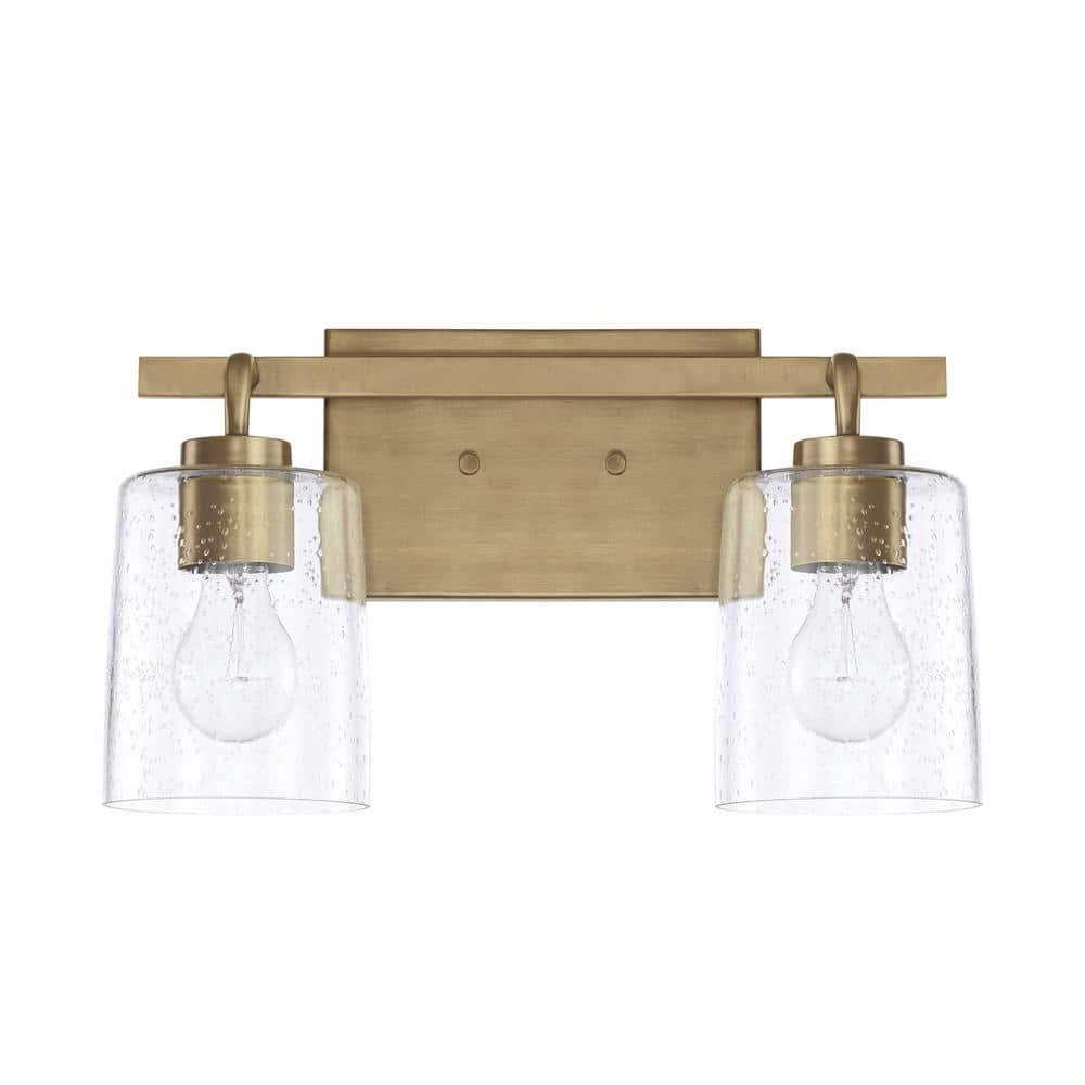 Capital Lighting 128521-449 Greyson 2 Light 15" Wide Bathroom Vanity Light - Brass
