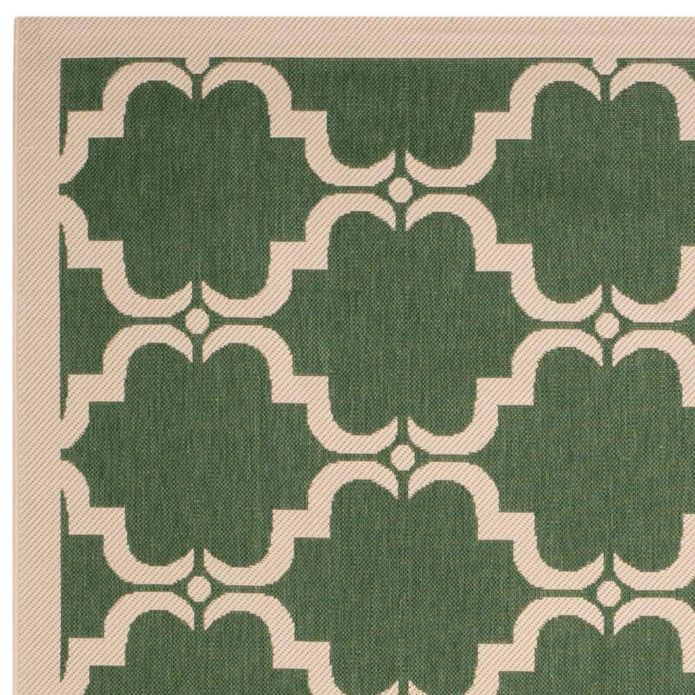 SAFAVIEH Courtyard Estelle Geometric Indoor/Outdoor Area Rug, 9' x 12', Dark Green/Beige
