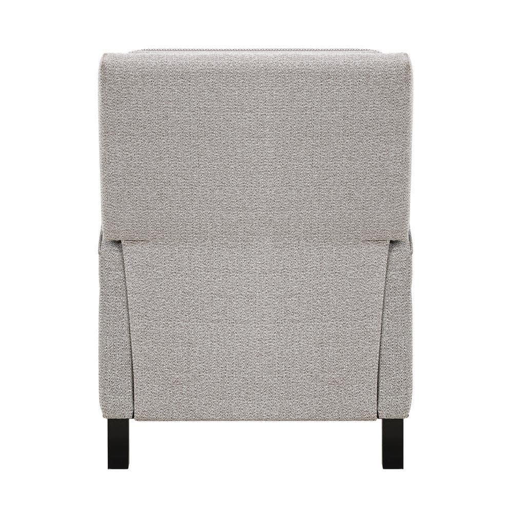 Lexicon Berenson Fabric Upholstered Push Back Living Room Solid Wood Frame Recliner Coconut Color