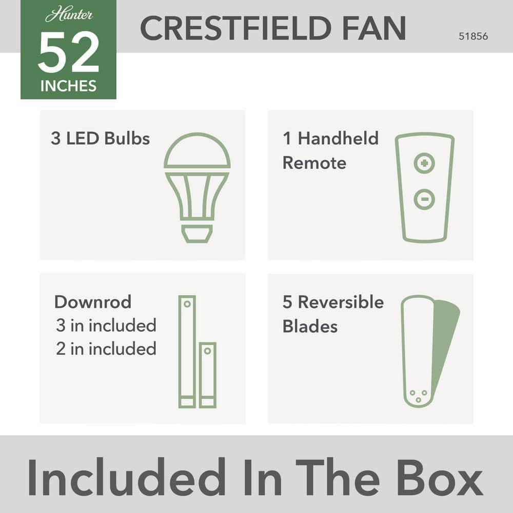 Crestfield 52" 5 - Blade Standard Ceiling Fan with Lights and Remote