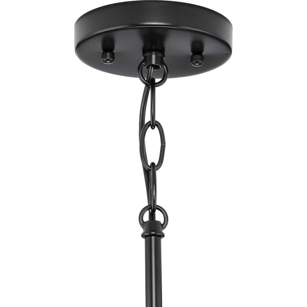 Progress Lighting Hinton 1-Light Pendant, Matte Black, Cone Shade