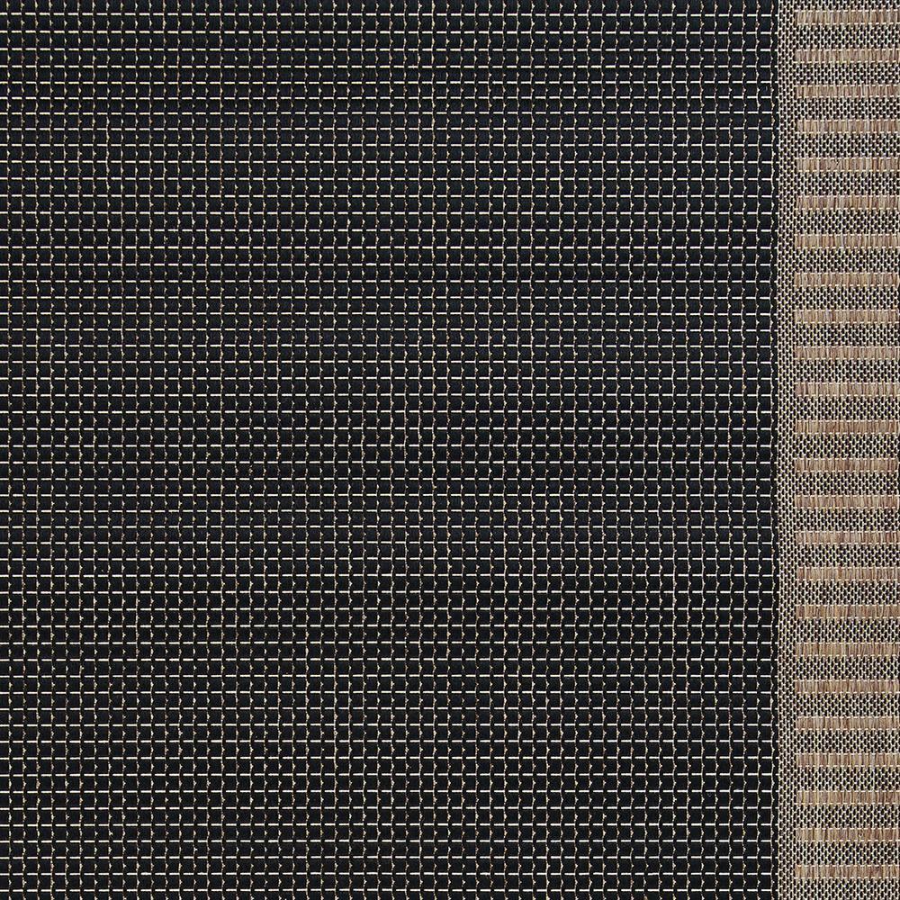 Black Synthetic Flat Woven Reversible Area Rug 70" x 110"