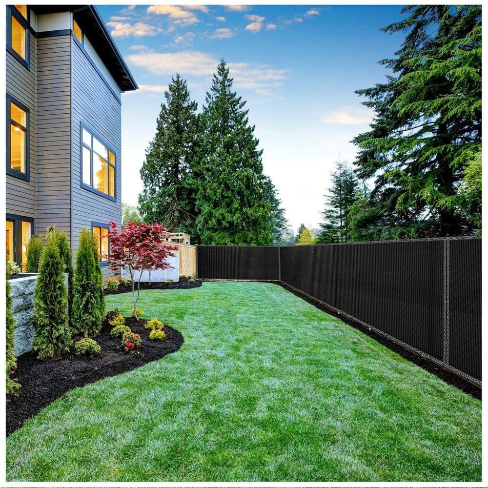 Boen - Backyard Privacy Screen Fence Covering 4' x 50' - Black - Instant Outdoor Privacy Fence Screen for Any Metal, Chain Link, Wood Panels or Plastic Fencing - Shade & Block Wind Privacy Wall