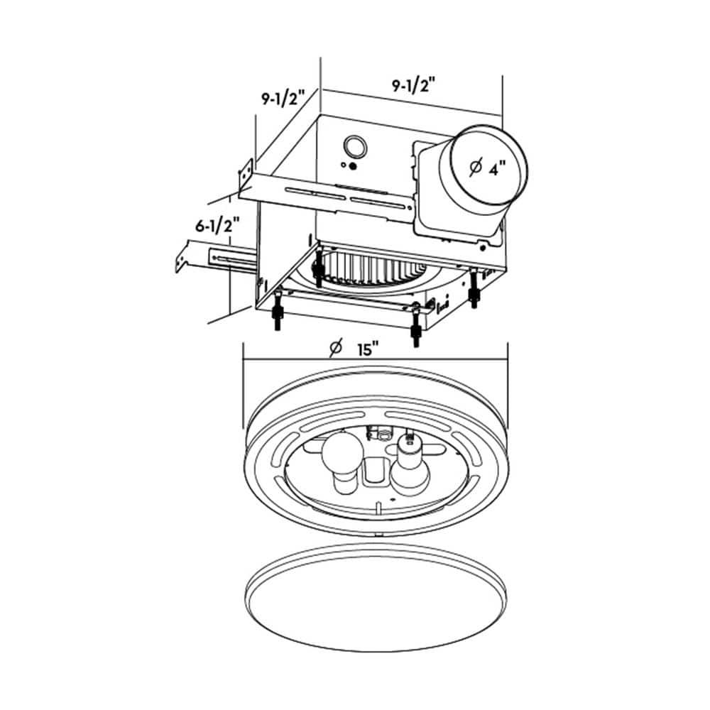 Brushed Nickel Round LED Ceiling Mount Exhaust Fan