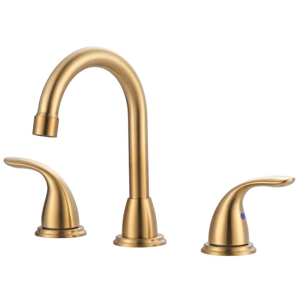 8 Inch Widespread Double Handle Bathroom Faucet With Pop-Up Drain Kit