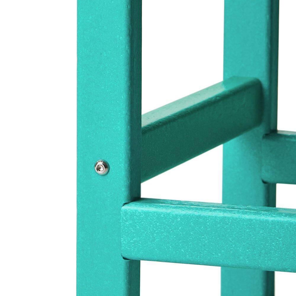 Polytrends  Laguna Hdpe All Weather Outdoor Patio Square Side Table Turquoise