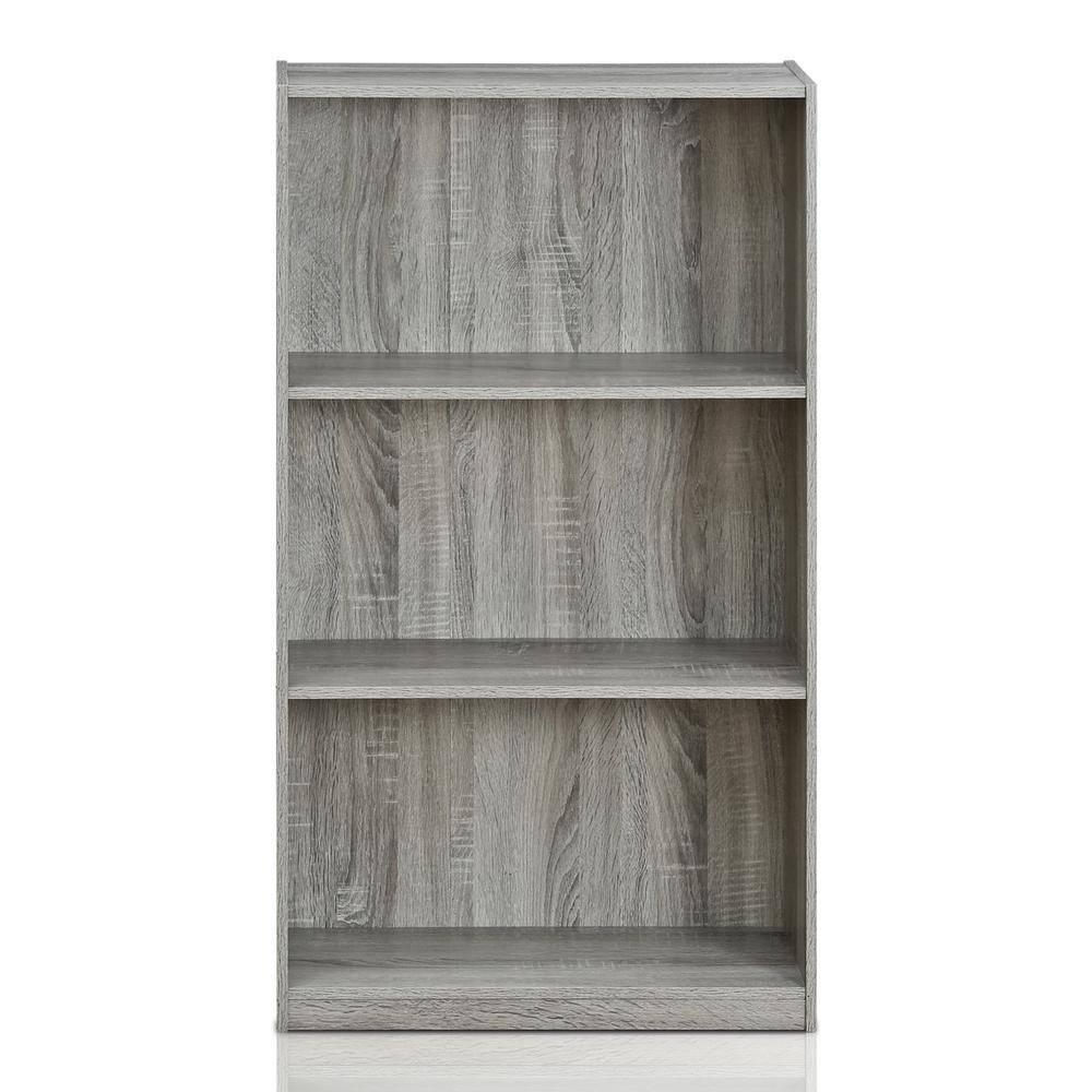 Furinno 3 Tier Storage Bookcase Open Shelf Display Cabinet,French Oak