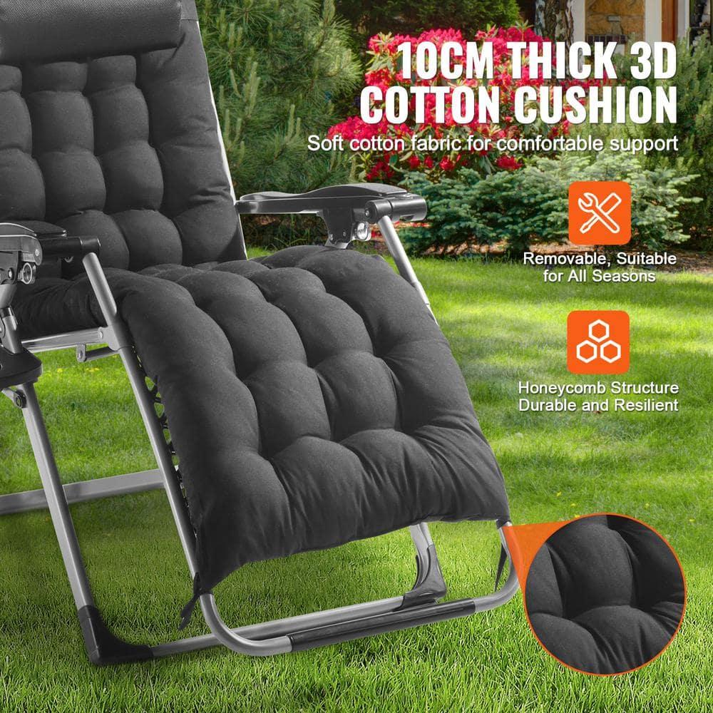 VEVOR 26" Zero Gravity Recliner Lounge Chair - Heavy-Duty Folding Indoor/Outdoor Lounger