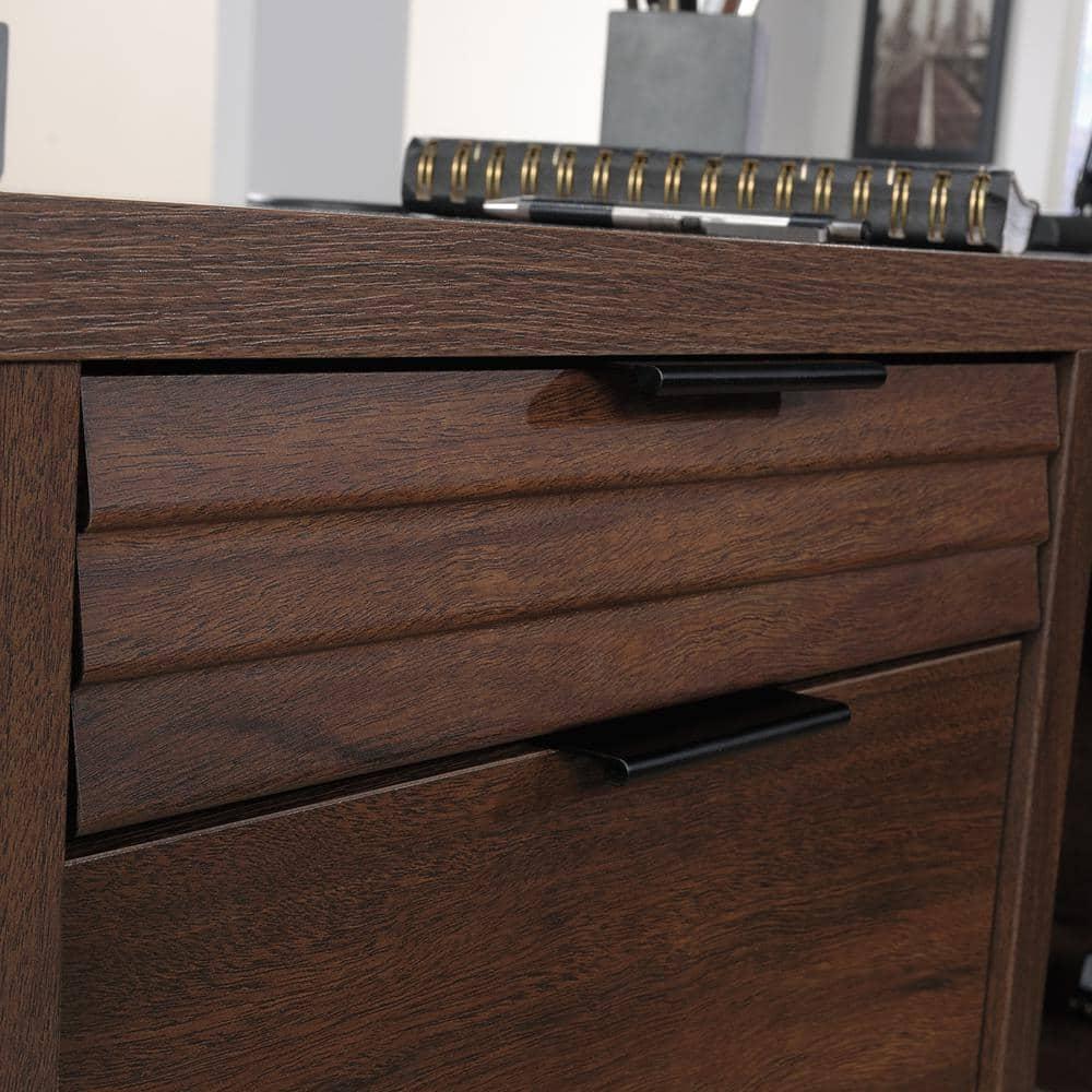 Sauder Palo Alto 60" Engineered Wood L-Shaped Computer Desk in Spiced Mahogany