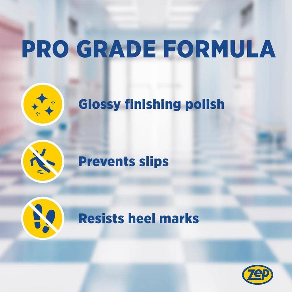 Zep Professional Wet Look Floor Polish Indoor Commercial Floor Cleaners, Mild Ammoniacal, 128 oz